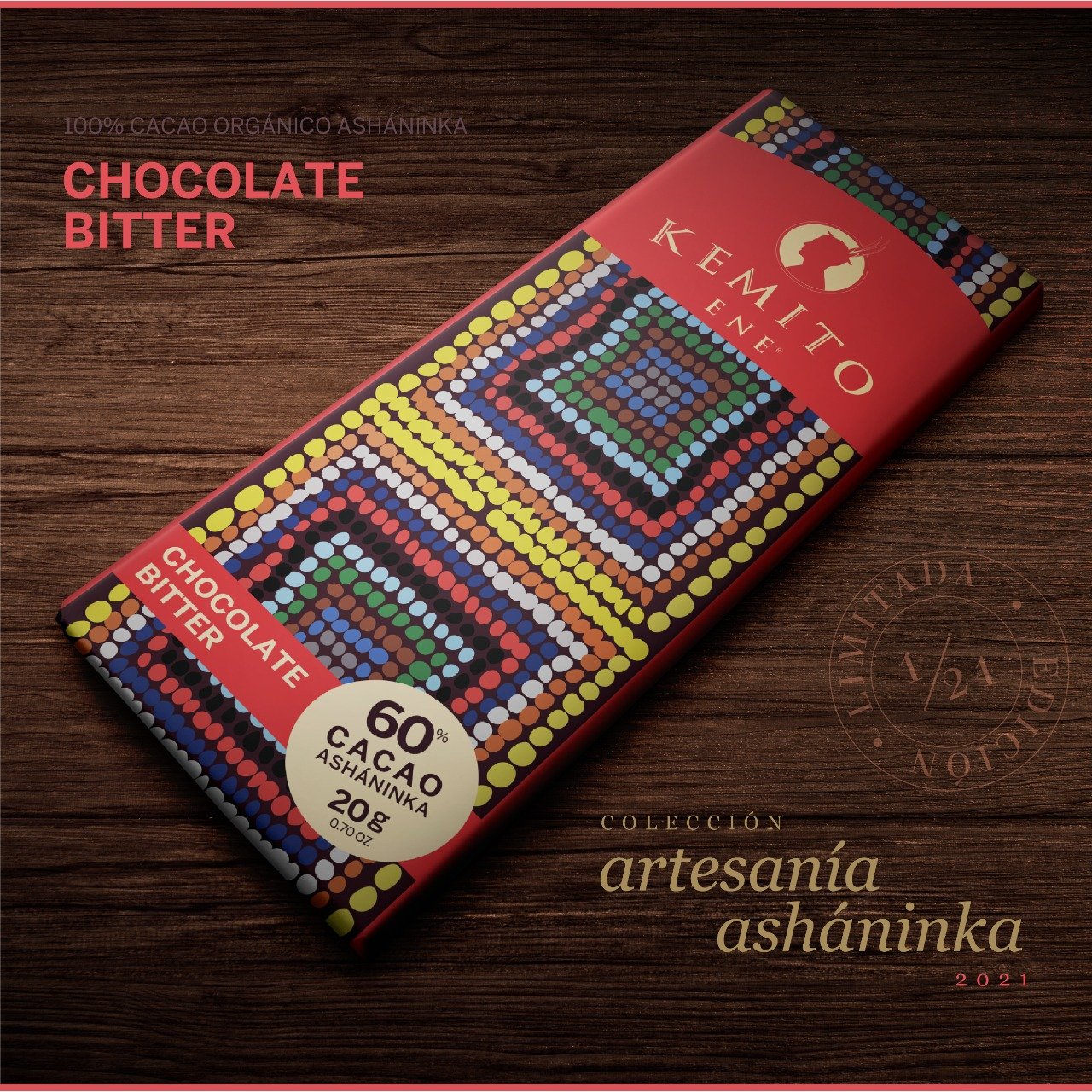 Chocolate Bitter 60% Cacao Asháninka – 20g