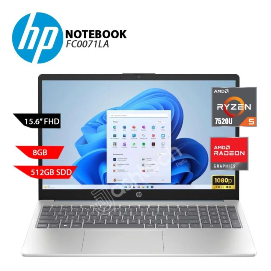 HP Notebook FC0071LA – Ryzen 5, 8GB, 512GB SSD