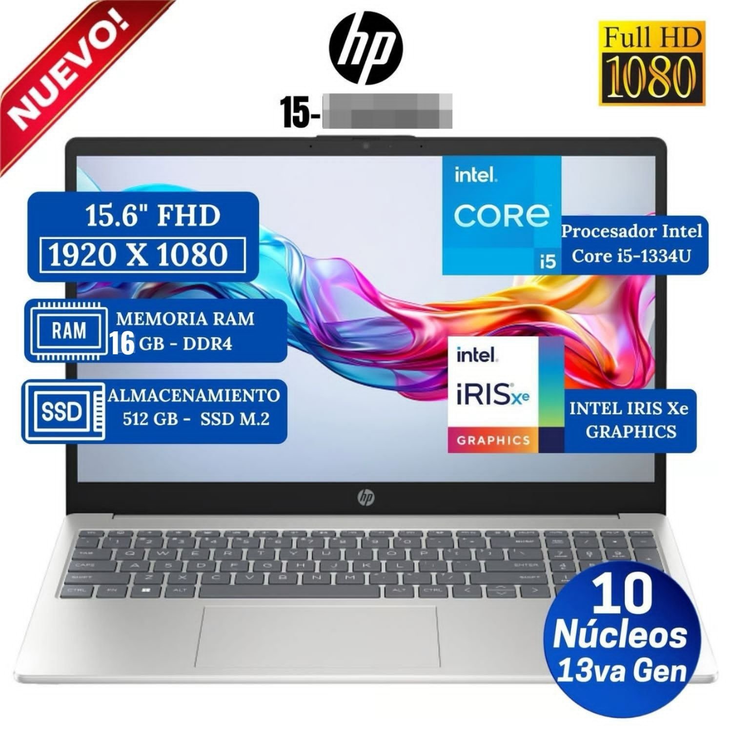 HP Laptop 15 – Intel i5 13va Gen, 16GB, 512GB SSD